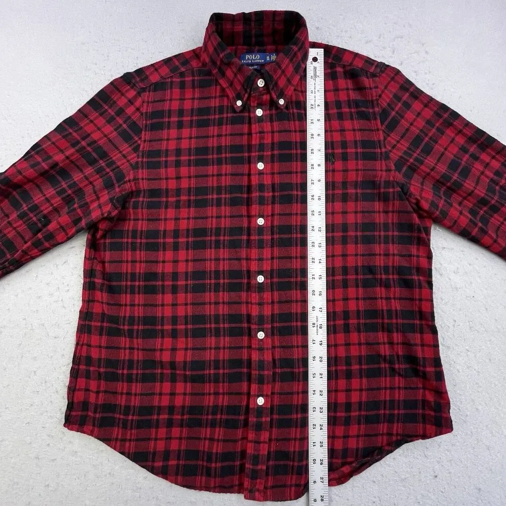 Polo Ralph Lauren Flannel Shirt Men’s XL Red Black Buffalo Plaid Designer Preppy